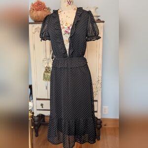 Monteau LA Black Polka Dot Dress